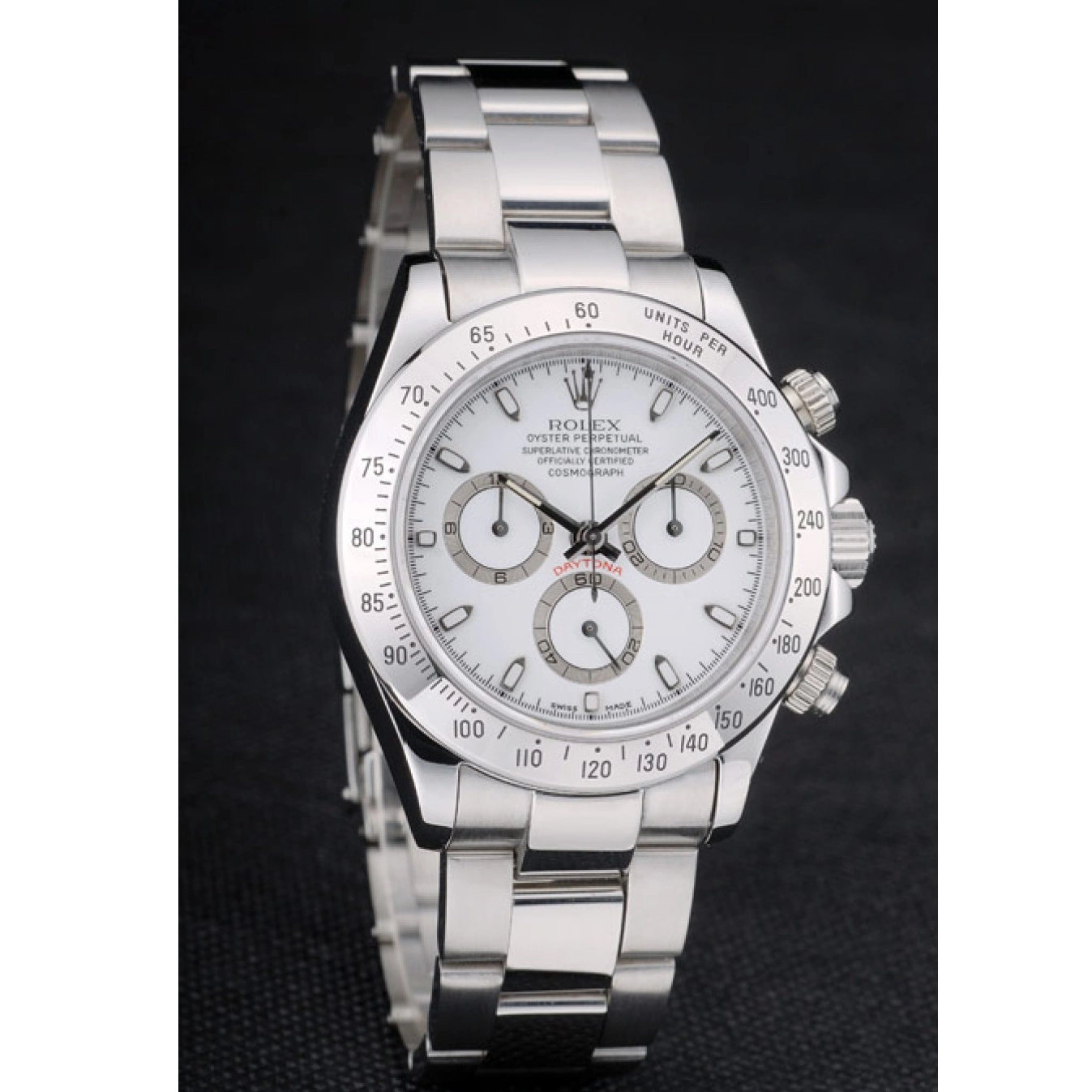 Aaa replica 80297 White Steel Daytona Rolex Swiss Bracelet Stainless Dial 0627